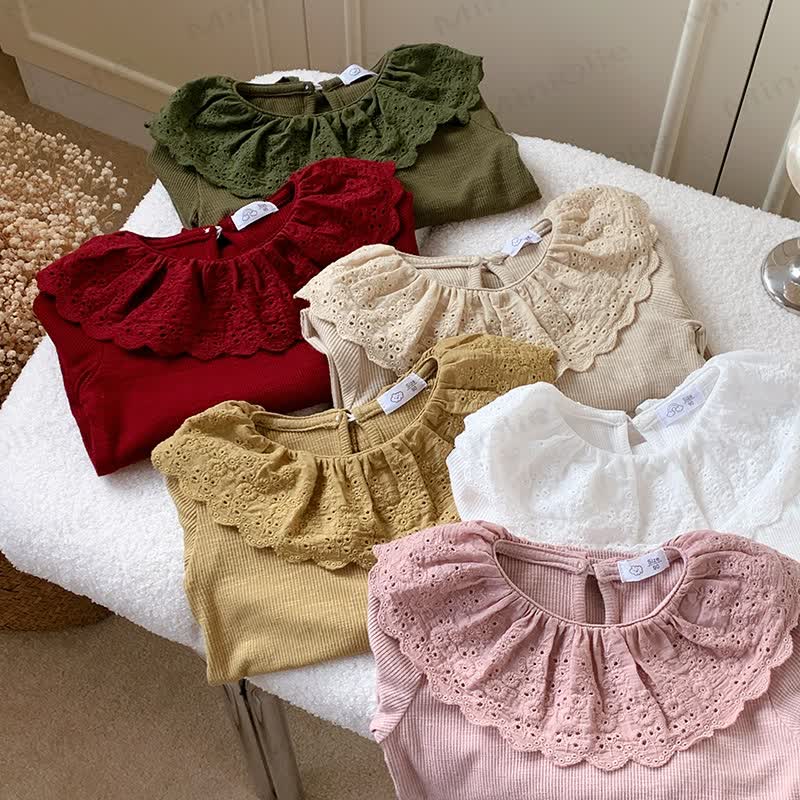 幼児用女の子レース襟長袖Tシャツ - image 4