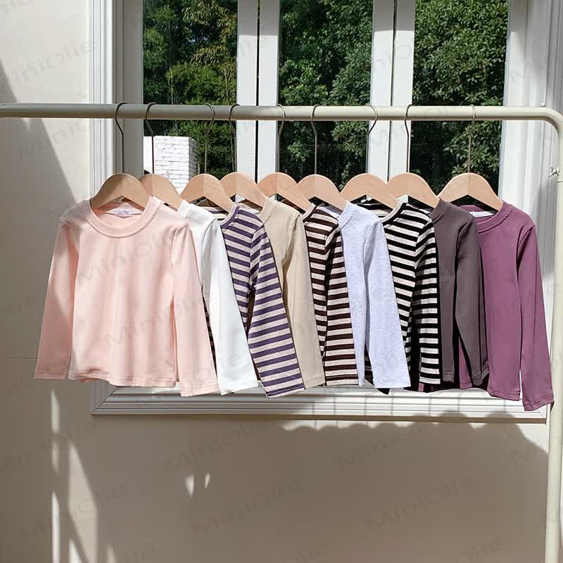 幼児用ストライプ柄長袖Tシャツ - image 1