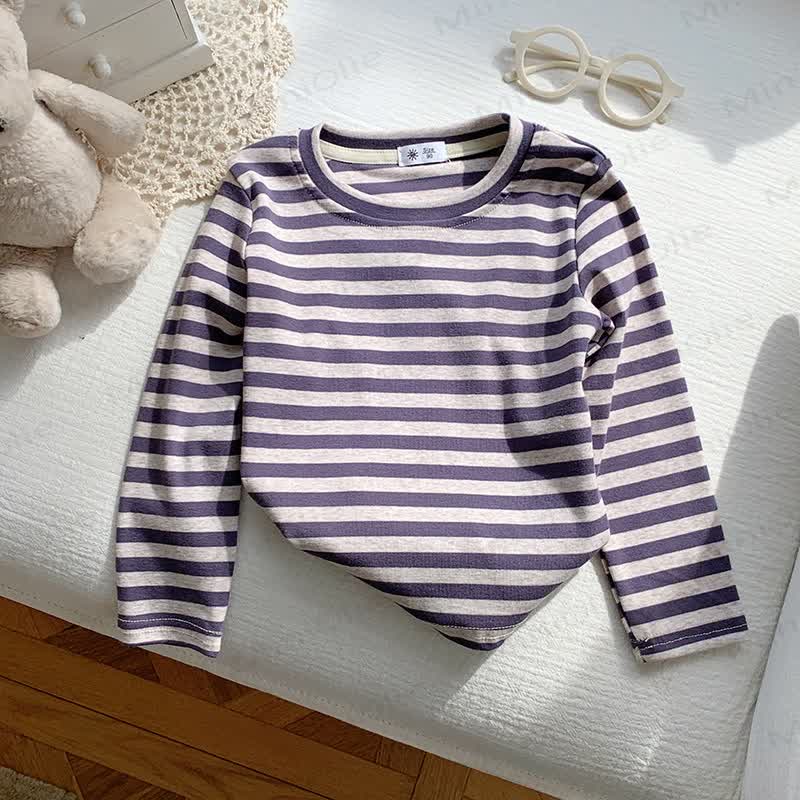 幼児用ストライプ柄長袖Tシャツ - パープルストライプ - 10-11歳 - image 13