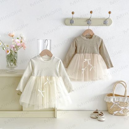 ベビー・幼児用女の子長袖リブニットDress - image 3