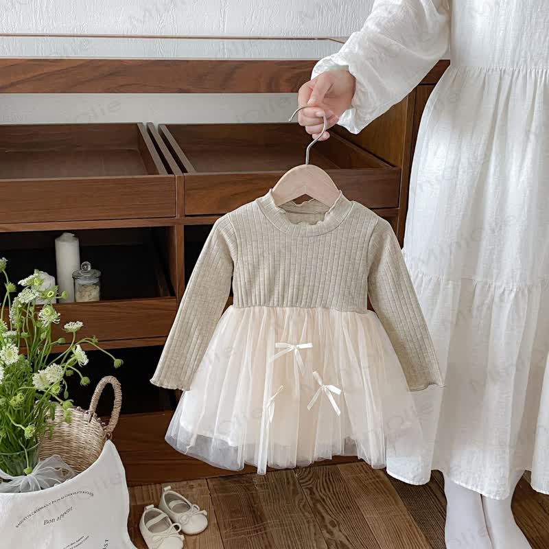 ベビー・幼児用女の子長袖リブニットDress - image 7