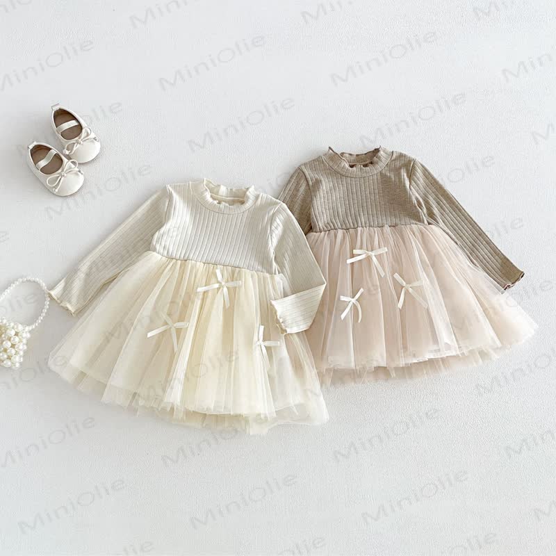 ベビー・幼児用女の子長袖リブニットDress - image 2