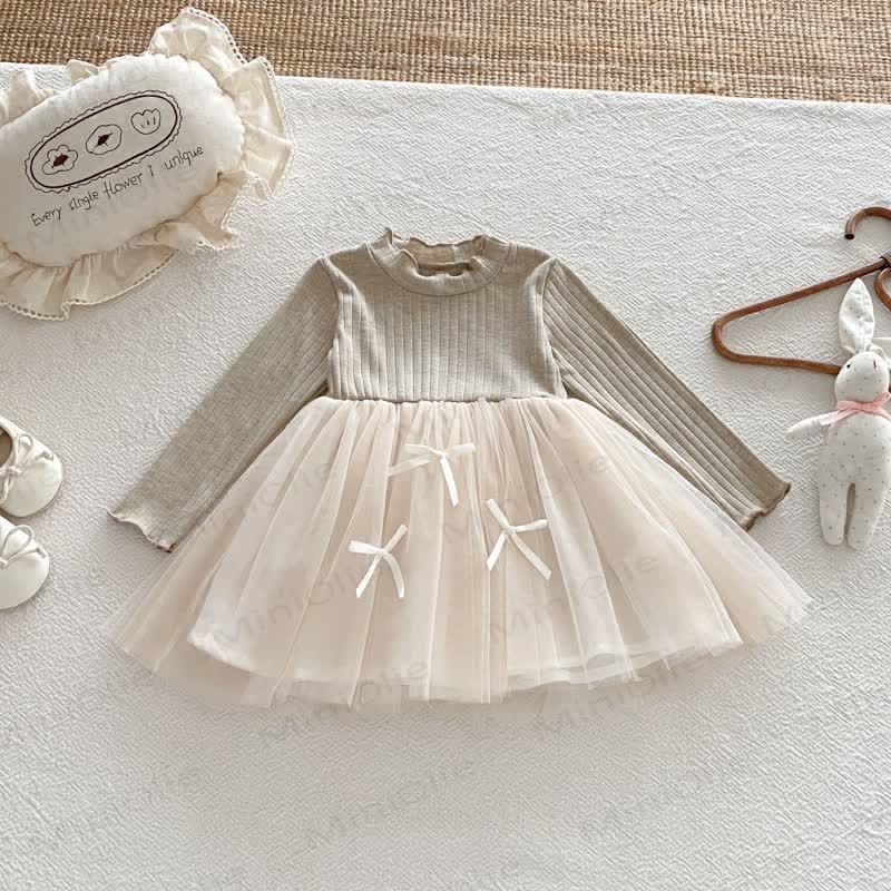 ベビー・幼児用女の子長袖リブニットDress - ピンク - 6～7歳 - image 6