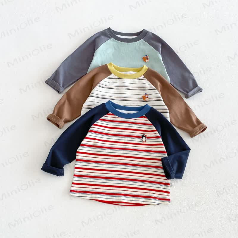 ベビー・幼児用ソフトコットンラグラン長袖Tシャツ - image 3