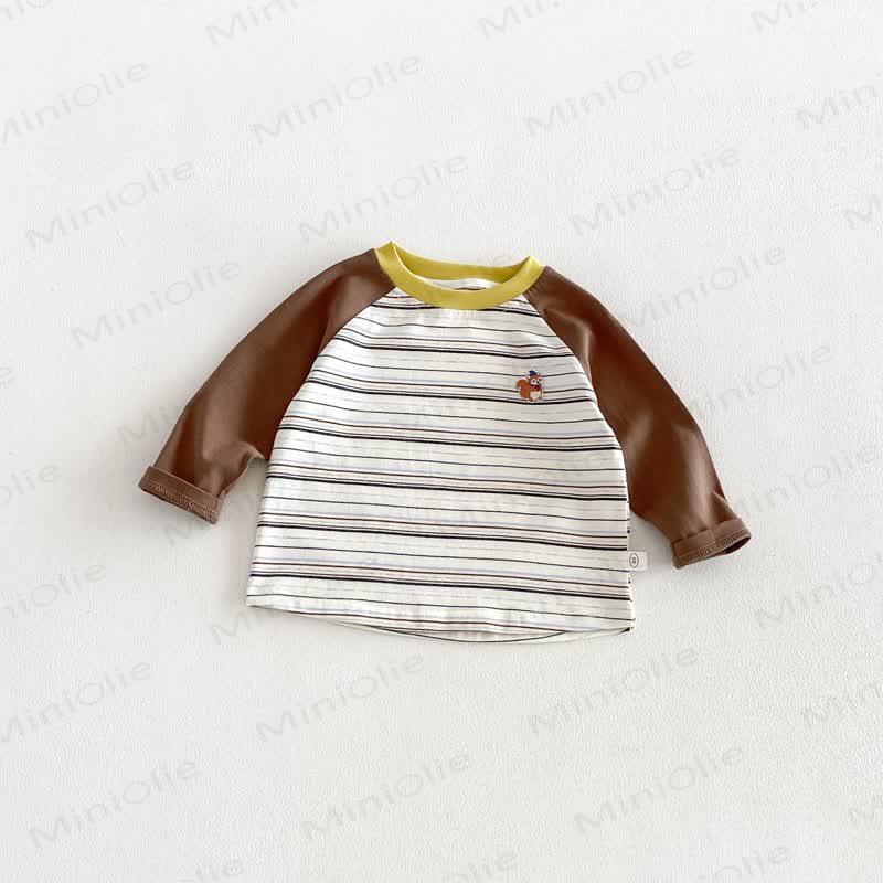 ベビー・幼児用ソフトコットンラグラン長袖Tシャツ - 茶色 - 6～7歳 - image 8