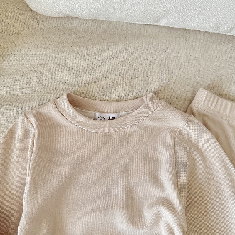 幼児用女の子向け無地サイドタイトップスとフレアパンツのツーピースセット - image 9