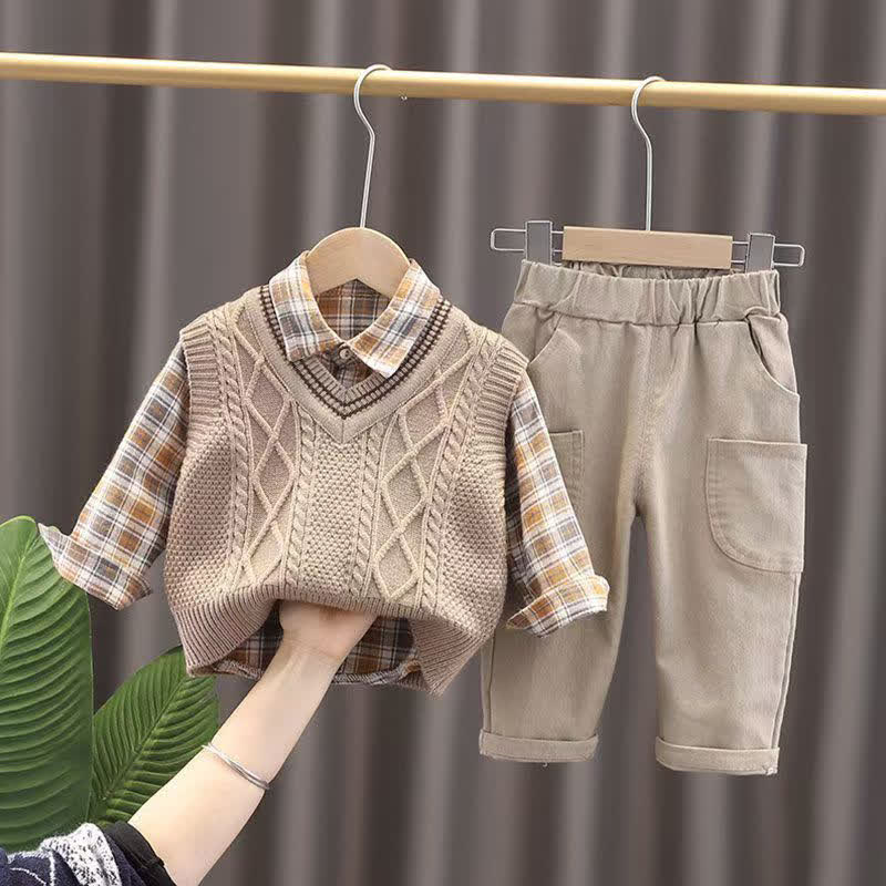 幼児男の子向けヴィンテージ風動物/スマイリーフェイスセット - image 1