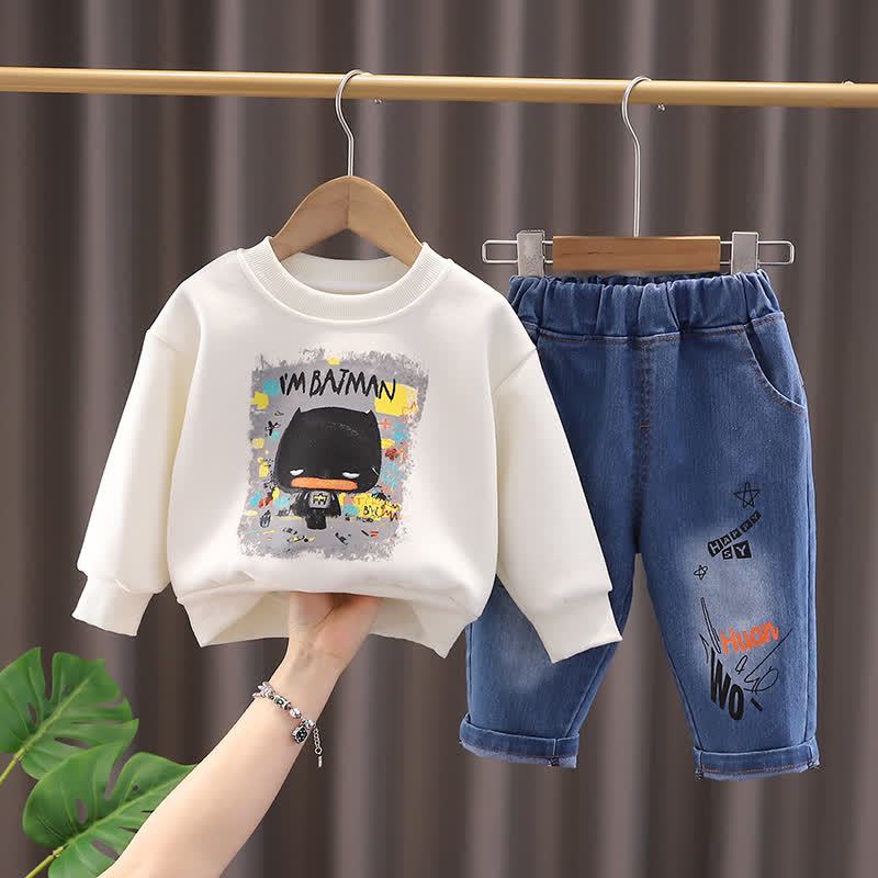 幼児男の子向けヴィンテージ風動物/スマイリーフェイスセット - ベージュの猫2点セット - 4～5歳 - image 18
