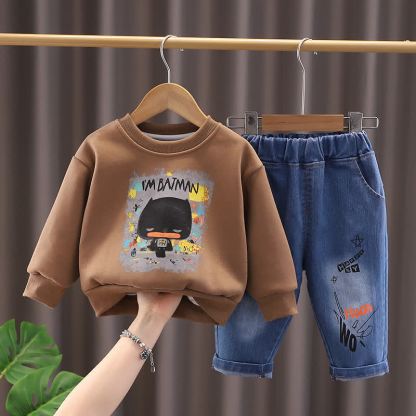 幼児男の子向けヴィンテージ風動物/スマイリーフェイスセット - コーヒーキャット 2点セット - 4～5歳 - image 19