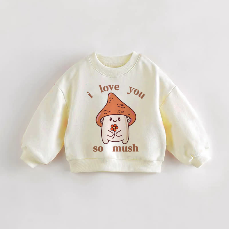 I LOVE YOU SO MUSH！ベビー幼児用フラワークリームスウェットシャツ - クリーム - 3～5歳 - image 1