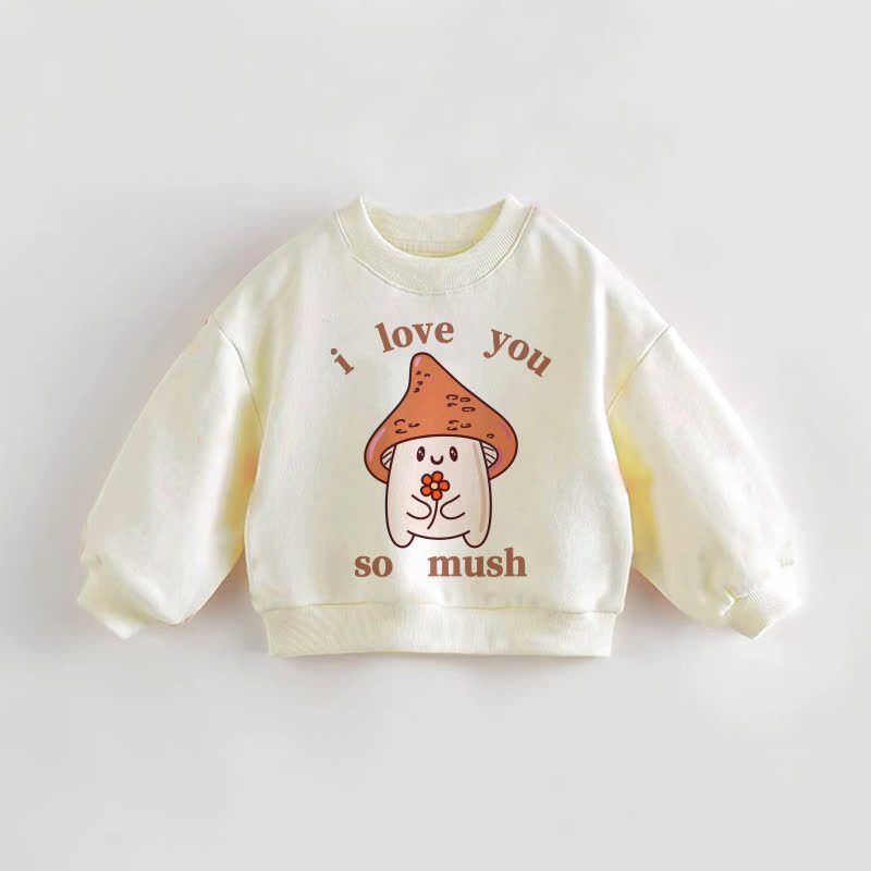 I LOVE YOU SO MUSH！ベビー幼児用フラワークリームスウェットシャツ - クリーム - 3～5歳 - image 1