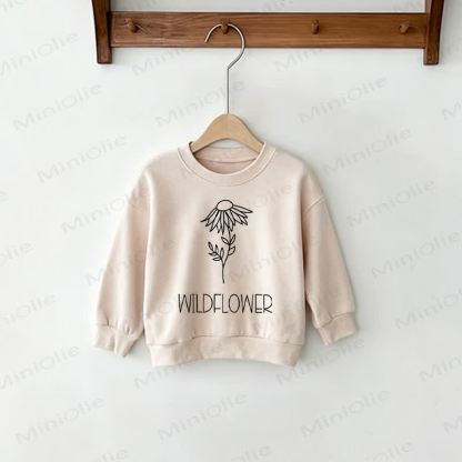 RAISING A WILDFLOWERママと私のお揃いスウェットシャツ - ベージュ - ベビースウェットシャツ: 2～3歳 - image 3