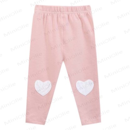 幼児用ハートパッチレギンス - ピンク - 6～7歳 - image 6