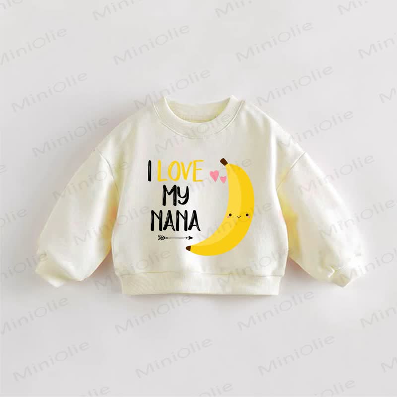 「I LOVE MY NANA」ベビー幼児用クリームスウェットシャツ - クリーム - 3～5歳 - image 1
