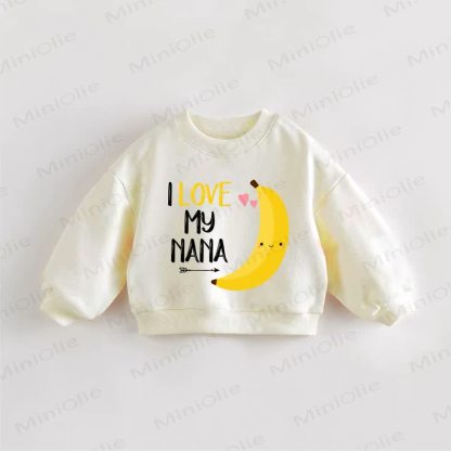 「I LOVE MY NANA」ベビー幼児用クリームスウェットシャツ - クリーム - 3～5歳 - image 1
