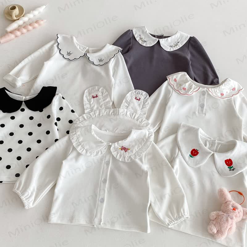 ベビーガール用ピーターパンカラーTシャツ - image 2