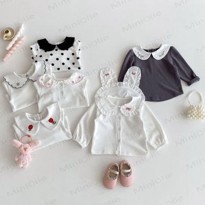 ベビーガール用ピーターパンカラーTシャツ - image 3