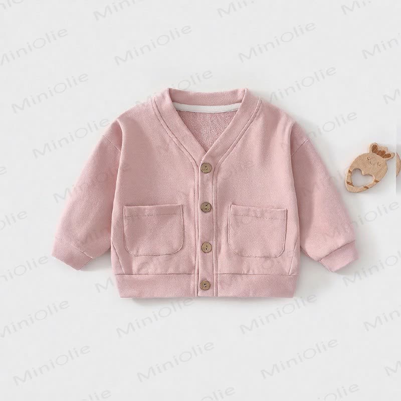 ベビー・幼児用ワッフルニットボタンフロントカーディガンコート - ピンク - 3～4歳 - image 9