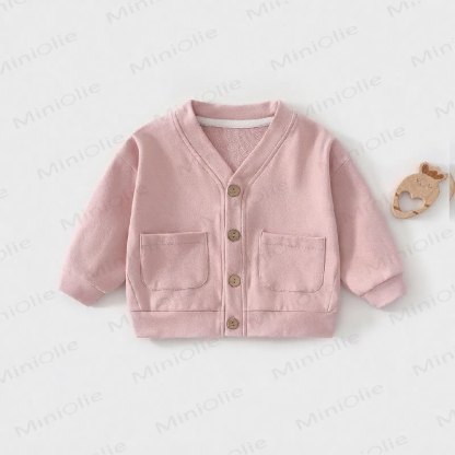 ベビー・幼児用ワッフルニットボタンフロントカーディガンコート - ピンク - 3～4歳 - image 9