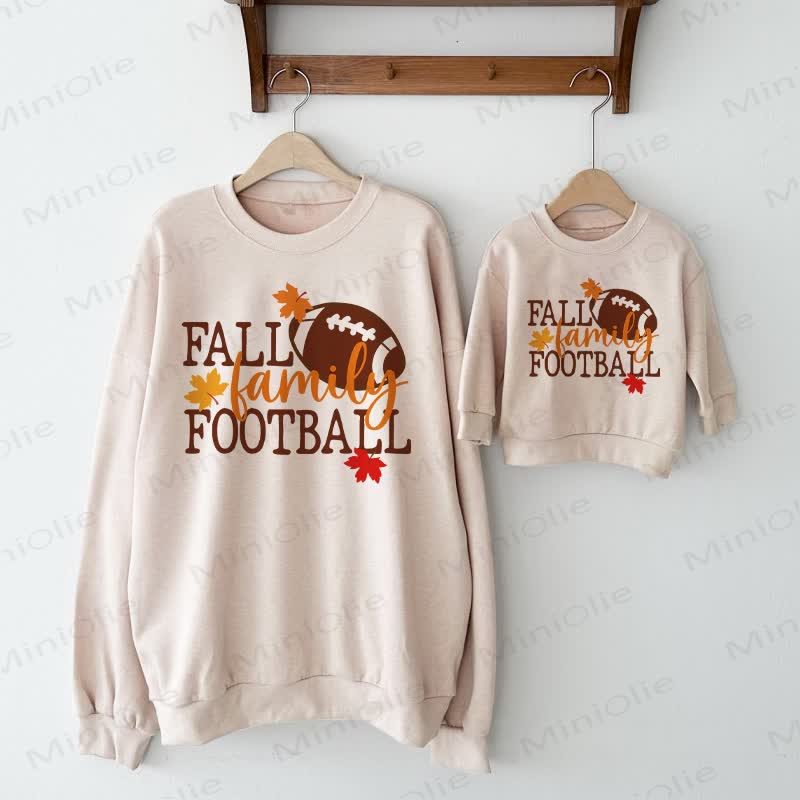 FALL FAMILY FOOTBALLベージュファミリースウェットシャツ - image 1