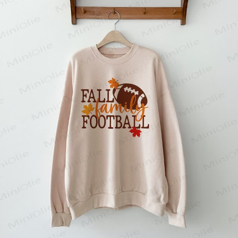 FALL FAMILY FOOTBALLベージュファミリースウェットシャツ - ベージュ - 大人用スウェットシャツ：XL - image 2