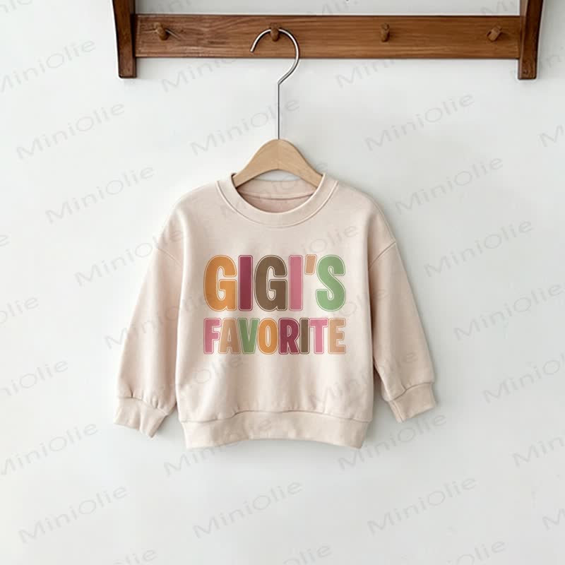 GIGI/GIGI'S FAVORITEベージュ ファミリースウェットシャツ - ベージュ - ベビースウェットシャツ: 2～3歳 - image 3