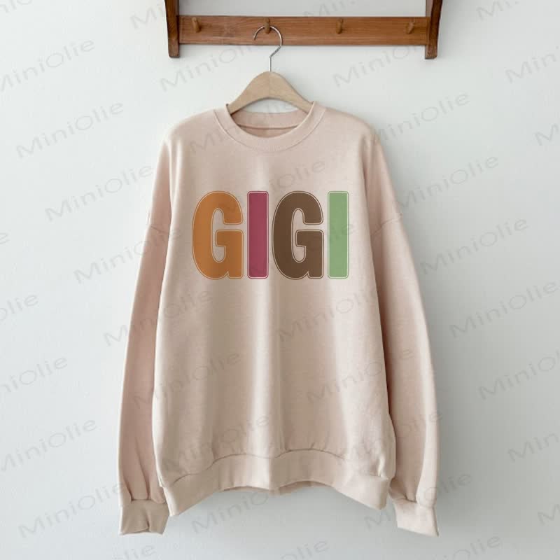 GIGI/GIGI'S FAVORITEベージュ ファミリースウェットシャツ - ベージュ - 大人用スウェットシャツ：XL - image 2