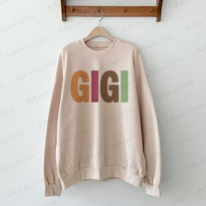 GIGI/GIGI'S FAVORITEベージュ ファミリースウェットシャツ - ベージュ - 大人用スウェットシャツ：XL - image 2