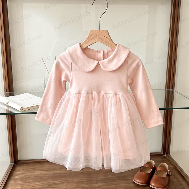 ベビー用ピーターパンカラー長袖Dress - ピンク - 3～4歳 - image 5