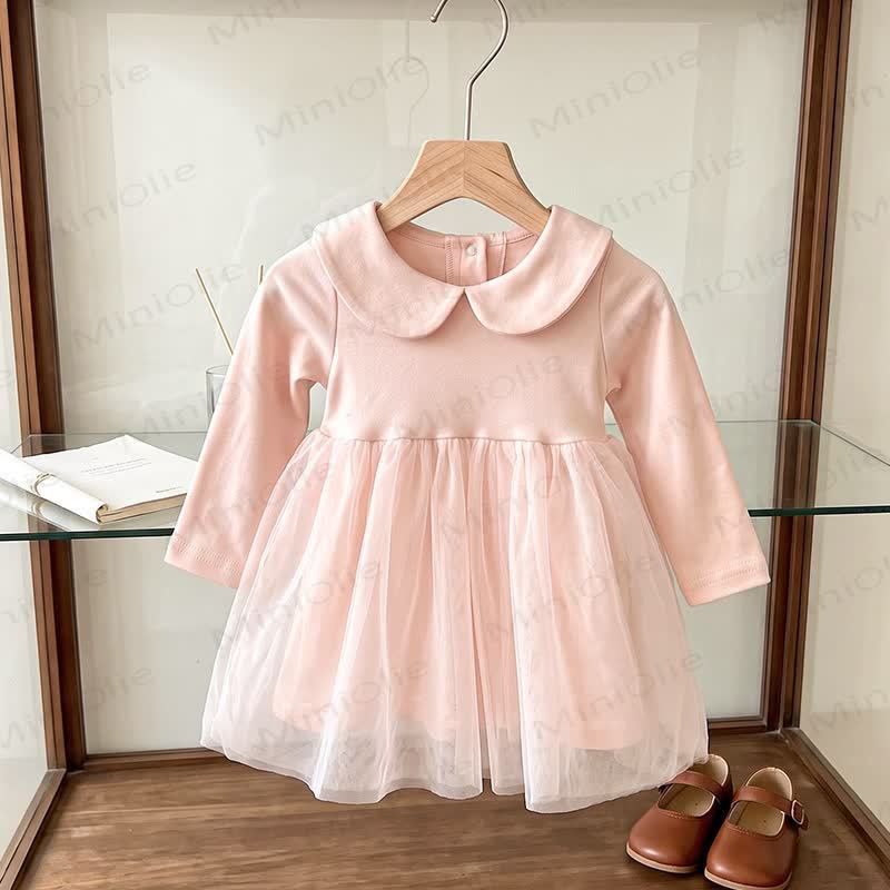 ベビー用ピーターパンカラー長袖Dress - ピンク - 3～4歳 - image 5