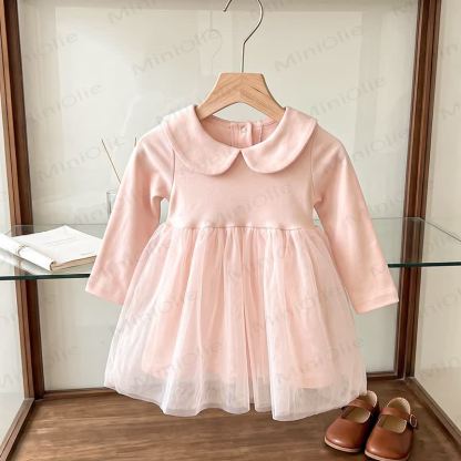 ベビー用ピーターパンカラー長袖Dress - ピンク - 3～4歳 - image 5