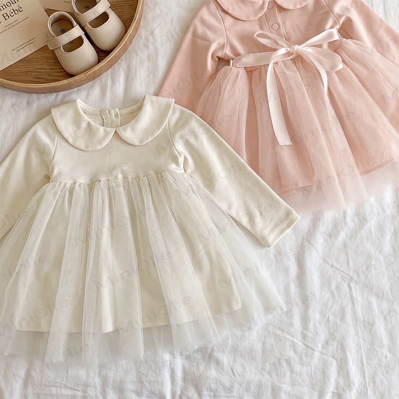 ベビー用ピーターパンカラー長袖Dress - image 1