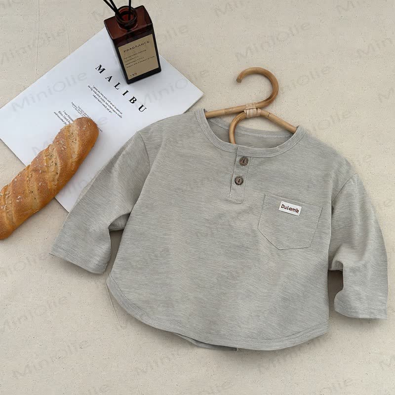 DULAMBベビー用無地長袖シャツ - グレー - 10-11歳 - image 3