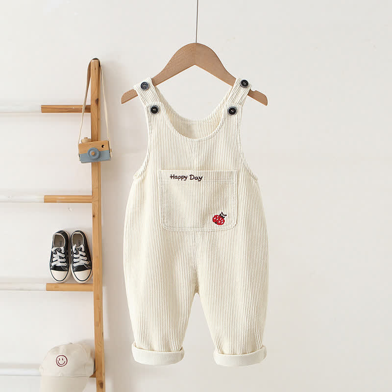 HAPPY DAY幼児用コーデュロイポケットオーバーオール - ベージュ - 4～5歳 - image 2
