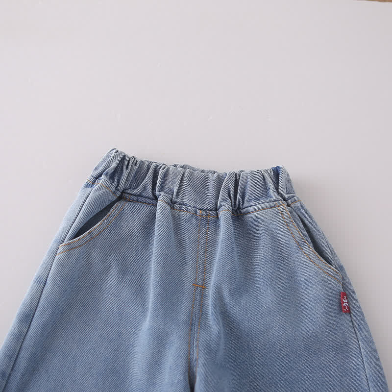 幼児用女の子向けリボン付きニットベストとデニムパンツの3点セット - image 10