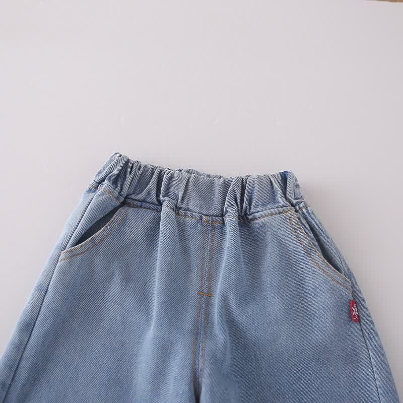 幼児用女の子向けリボン付きニットベストとデニムパンツの3点セット - image 10