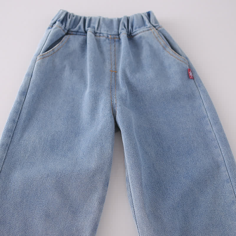幼児用女の子向けリボン付きニットベストとデニムパンツの3点セット - image 11