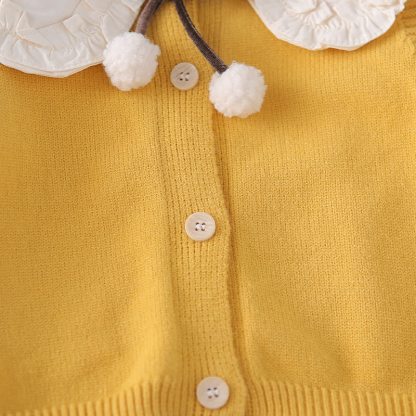 幼児用女の子向けリボン付きニットベストとデニムパンツの3点セット - image 8