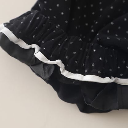 幼児用女の子向けマッシュルーム柄ニットベストとドット柄パンツの3点セット - image 16