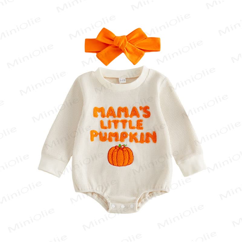 パパ/MAMA'S LITTLE PUMPKINベビーワッフルボディスーツ（ヘッドバンド付き） - ママの - 12～18ヶ月 - image 5