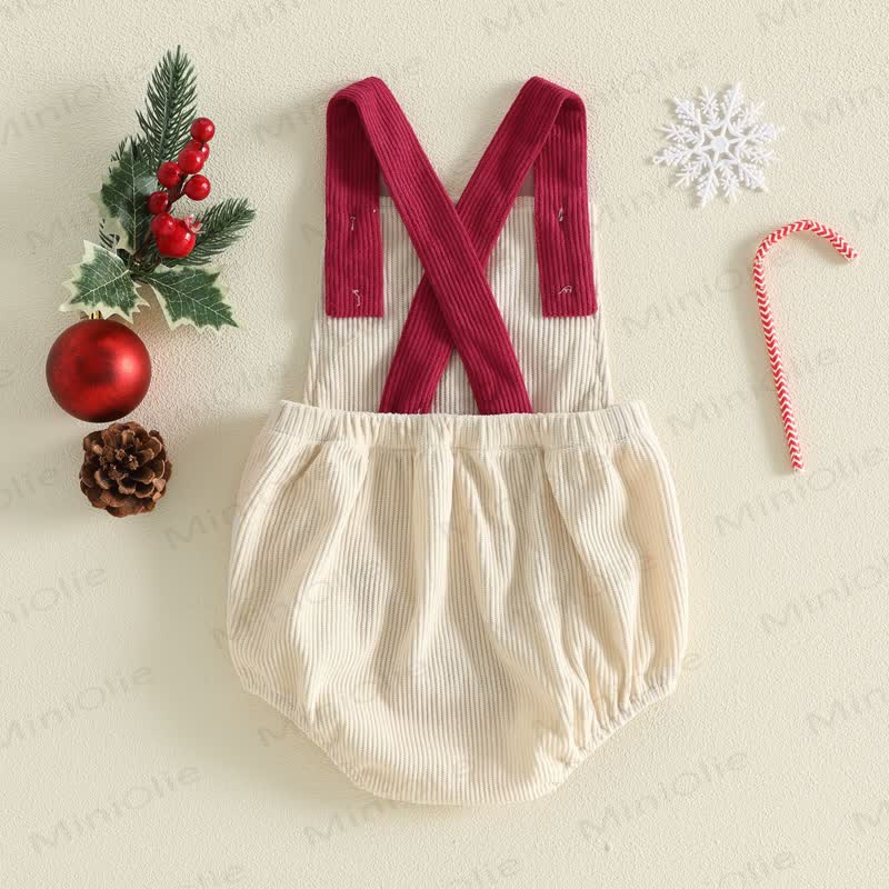 MY 1ST CHRISTMASベビー用刺繍入りサスペンダーボディスーツ - image 8
