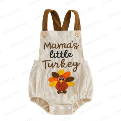 TURKEY/クロワッサン ベビー コーデュロイ サスペンダー ボディスーツ - リトルターキー - 12～18ヶ月 - image 2