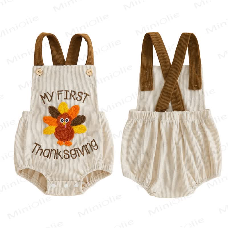 TURKEY/クロワッサン ベビー コーデュロイ サスペンダー ボディスーツ - image 7