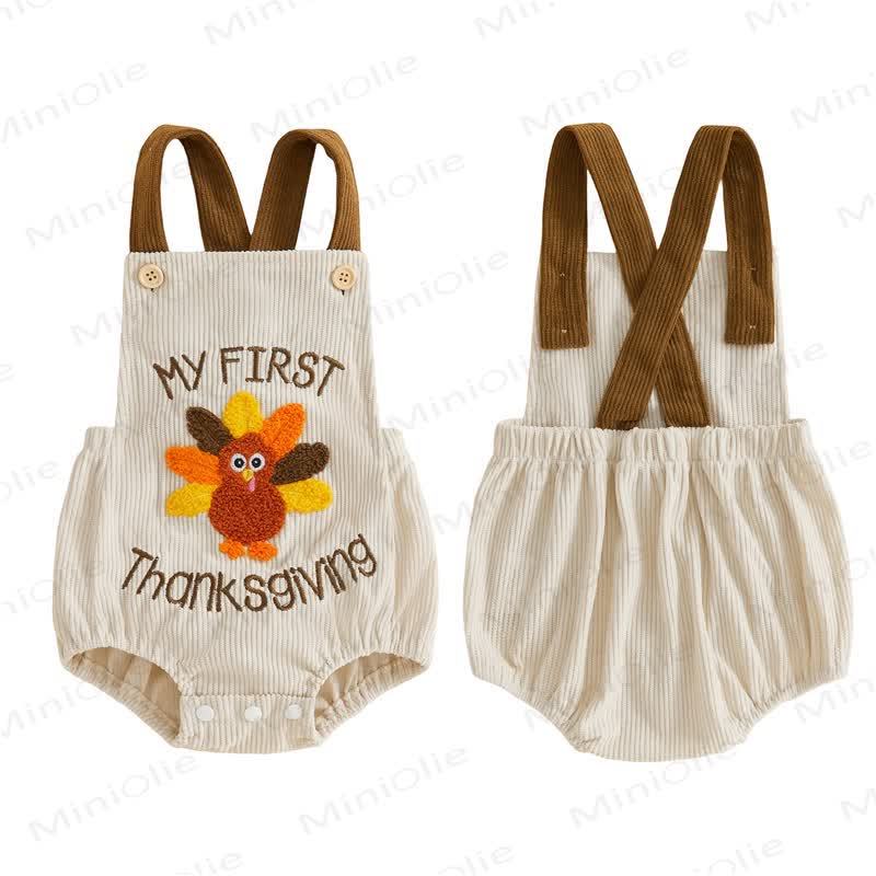 TURKEY/クロワッサン ベビー コーデュロイ サスペンダー ボディスーツ - image 7