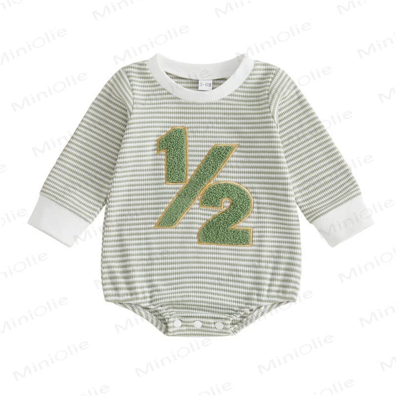 1/2ベビーストライプナンバーボディスーツ - 緑 - 6～12ヶ月 - image 6