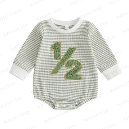 1/2ベビーストライプナンバーボディスーツ - 緑 - 6～12ヶ月 - image 6