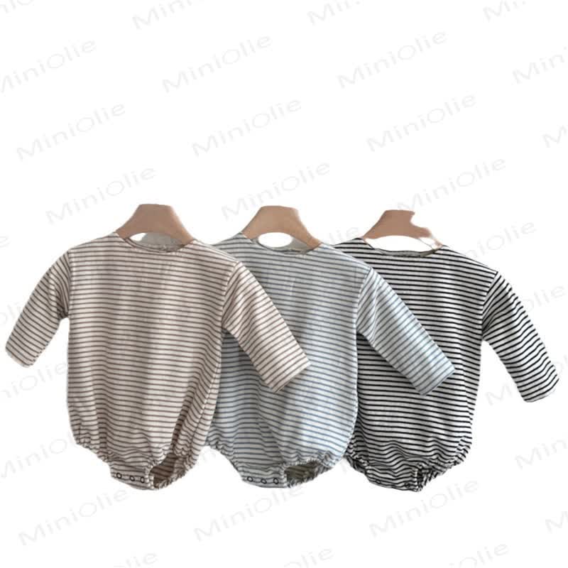 ベビーストライプ長袖ボディスーツ - image 7