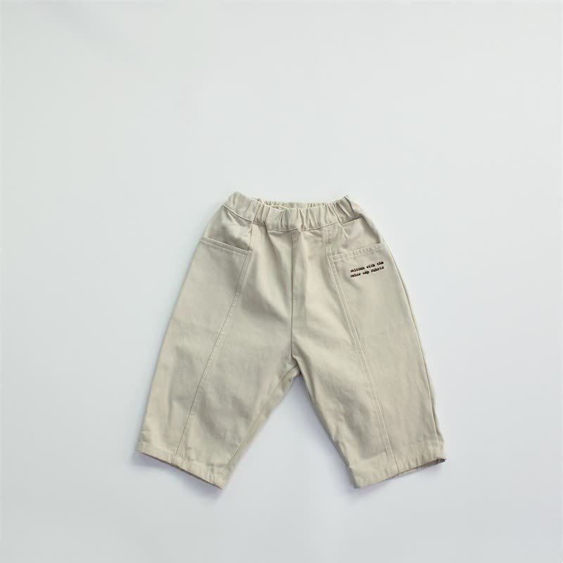 幼児用刺繍文字入り無地リラックスパンツ - image 5