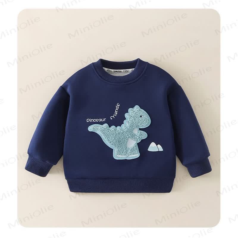 幼児用ぬいぐるみアップリケ付きクルーネック スウェットシャツ - 海軍 - 8-9T - image 6