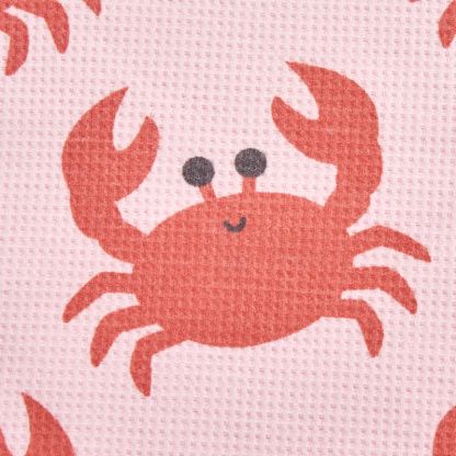 ベビーピンクの蟹柄ワッフルTシャツとショートパンツの2点セット - image 5